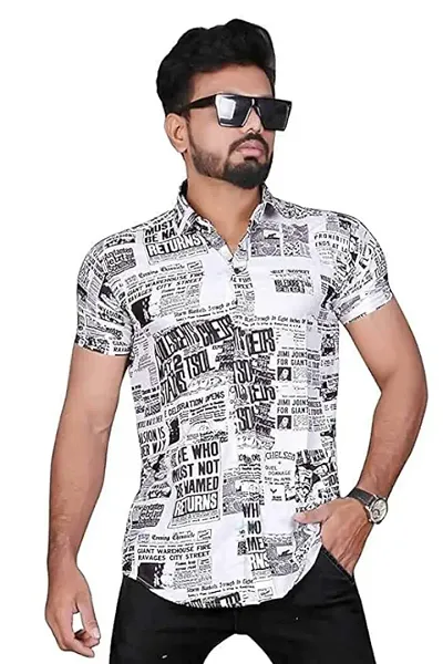 Hmkm Men Casual Shirts (X-Large, Paper)