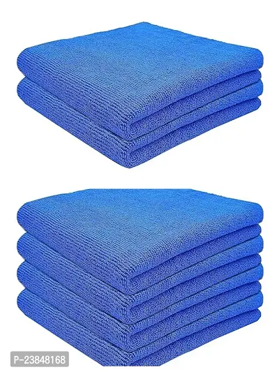 Microfiber Cleaning Cloths Towel Set Highly Absorbent Lint And Streak Free Multipurpose Wash Microfiber Cloth - Blue (6 PCS)-thumb0
