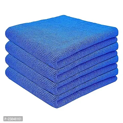 Microfiber Cleaning Cloths Towel Set Highly Absorbent Lint And Streak Free Multipurpose Wash Microfiber Cloth - Blue (4PCS)