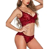 New Baby Doll Lingerie Nightwear Sleepwear Innerwear Bra With Panty Set Combo Pack Of 2-thumb1