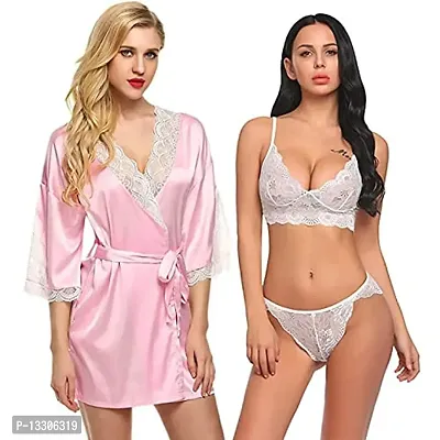 Baby Doll Lingerie Nightwear Sleepwear Innerwear Bra With Panty Set Combo Pack Of 2-thumb0