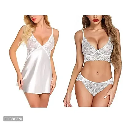 Special Baby Doll Lingerie Nightwear Sleepwear Innerwear Bra With Panty Set Combo Pack Of 2