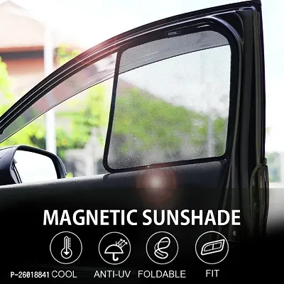 Magnetic Rear Window Sun Shade For Hyundai Grand I10 Black-thumb2