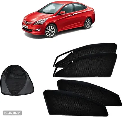 Magnetic Rear Window Sun Shade For Hyundai Verna Fluidic Black