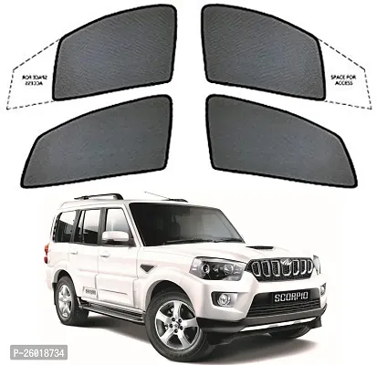 Magnetic Side Window Sun Shade For Mahindra Scorpio Black-thumb0