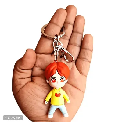 BTS Cute Suga Silicone 3D Keychain with Metal Hook Keyring|BTS V|BTS Jimin|BTS Suga|BTS Jung Kook|BTS Jin|BTS Army Hand Heart|BTS J Hope Keychain for Girls,Car,Bike,Boys (Min Yoongi (SUGA))-thumb3