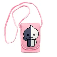 Bts Bt 21 Van  Rabbit Bunny Combo Soft Plush Crossbody Sling Bag for Women  Girls | Cute Purse and Wallet | Mobile Cell Phone Holder Kawaii Purse Fur Material | Travel Mobile Pouch Clutch Side Bag-thumb1