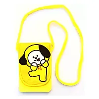 Cute jimin chimmy and rabbit combo soft plush crossbody sling bag for women  girls | cute purse and wallet | mobile cell phone holder kawaii purse fur material | Travel Mobile Pouch clutch side bag-thumb1