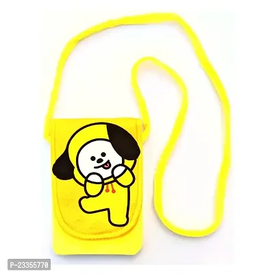Cute jimin chimmy and rabbit combo soft plush crossbody sling bag for women  girls | cute purse and wallet | mobile cell phone holder kawaii purse fur material | Travel Mobile Pouch clutch side bag-thumb2