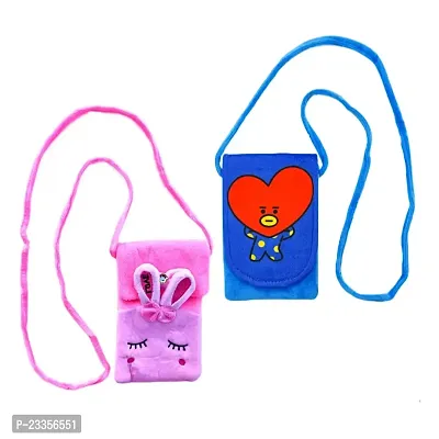 Cute Bts V Tata  Rabbit Bunny Combo Soft Plush Crossbody Sling Bag for Women  Girls | Cute Purse and Wallet | Mobile Cell Phone Holder Kawaii Purse Fur Material | Travel Mobile Pouch Clutch Side Bag-thumb0