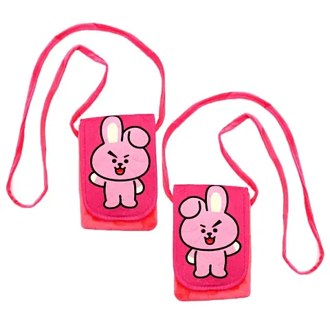 Cute Bts Jk Cooky Combo Soft Crossbody Sling Bag for Women and Girls | Shoulder Bags | Cute Purse and Wallet | Mobile Cell Phone Holder Kawaii Purse Fur Material | Travel Mobile Pouch Clutch Side Bag