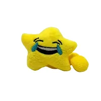 BIPS ENTERPRISES-Fluffy Sponge Smiley Emoji Cushion Quality Keychain Key Ring| Pom Pom Smiley Emoji With Happy Smile Yellow Colour Keychain Key Ring For Bike, Car And Home Keys(overwhelmed)-thumb1