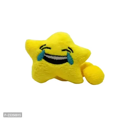 BIPS ENTERPRISES-Fluffy Sponge Smiley Emoji Cushion Quality Keychain Key Ring| Pom Pom Smiley Emoji With Happy Smile Yellow Colour Keychain Key Ring For Bike, Car And Home Keys(overwhelmed)-thumb2