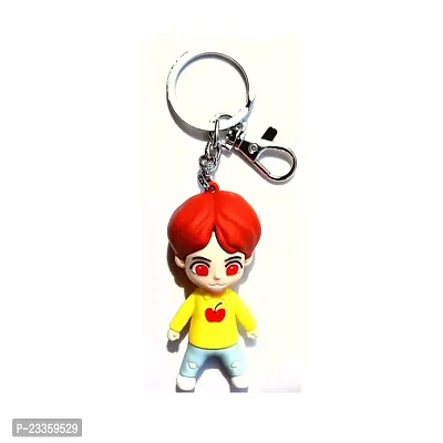 BTS Cute Suga Silicone 3D Keychain with Metal Hook Keyring|BTS V|BTS Jimin|BTS Suga|BTS Jung Kook|BTS Jin|BTS Army Hand Heart|BTS J Hope Keychain for Girls,Car,Bike,Boys (Min Yoongi (SUGA))