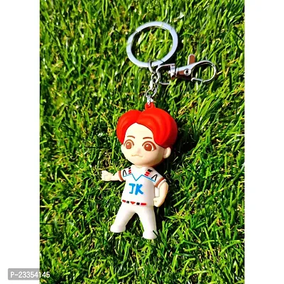 BTS Cute Jk Silicone 3D Keychain with Metal Hook Keyring|BTS V|BTS Jimin|BTS Suga|BTS Jung Kook|BTS Jin|BTS Army Hand Heart|BTS J Hope Keychain for Girls,Car,Bike,Boys (Jeon Junkook (JK))-thumb4