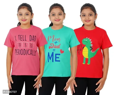 Girls Cotton Casual T-Shirts Combo pack of 3