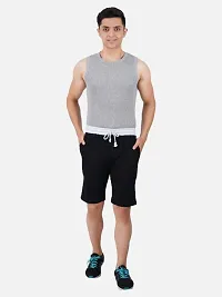 PRIDE APPAREL - Mens Pure Cotton Black colour Shorts with Dual Side Pockets-thumb1