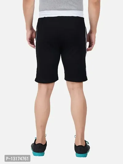 PRIDE APPAREL - Mens Pure Cotton Black colour Shorts with Dual Side Pockets-thumb3