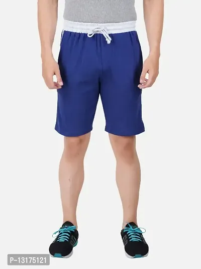 PRIDE APPAREL - Mens Pure Cotton Blue colour Shorts with Dual Side Pockets