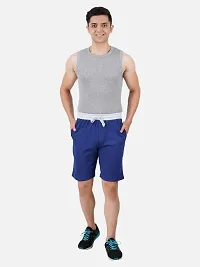 PRIDE APPAREL - Mens Pure Cotton Blue colour Shorts with Dual Side Pockets-thumb1