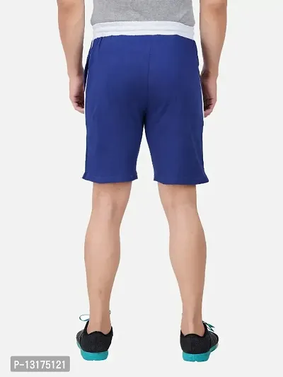 PRIDE APPAREL - Mens Pure Cotton Blue colour Shorts with Dual Side Pockets-thumb3