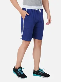 PRIDE APPAREL - Mens Pure Cotton Blue colour Shorts with Dual Side Pockets-thumb3