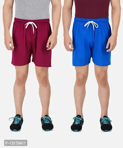 PRIDE APPAREL- Mens Pure Cotton Shorts Without Pockets - Pack of 2-thumb0