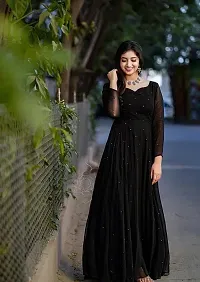 Trendy Black Bollywood Georgette Gown For Women-thumb2