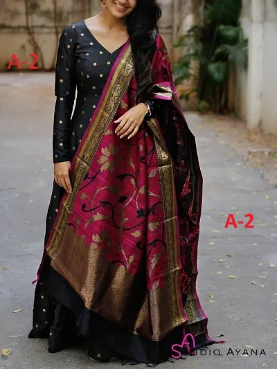 Taffeta Silk Ethnic Gowns For Women