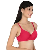 Stylish Pink Nylon Solid Minimizer Bras For Women-thumb3