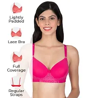 Stylish Pink Nylon Solid Minimizer Bras For Women-thumb1