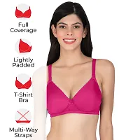 Stylish Pink Cotton Solid Minimizer Bras For Women-thumb1