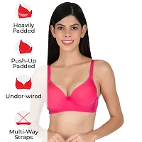 Stylish Pink Nylon Solid Minimizer Bras For Women-thumb1