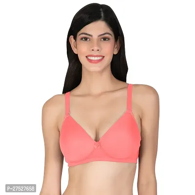 Stylish Pink Cotton Solid Minimizer Bras For Women