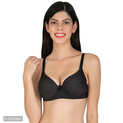 Stylish Black Nylon Solid Minimizer Bras For Women-thumb0