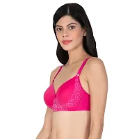 Stylish Pink Nylon Solid Minimizer Bras For Women-thumb2