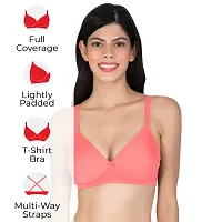 Stylish Pink Cotton Solid Minimizer Bras For Women-thumb1