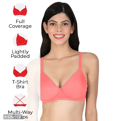 Stylish Pink Cotton Solid Minimizer Bras For Women-thumb2