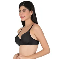 Stylish Black Nylon Solid Minimizer Bras For Women-thumb2