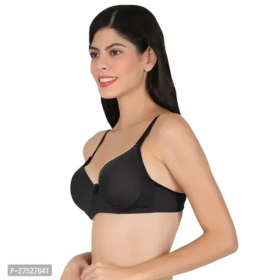 Stylish Black Nylon Solid Minimizer Bras For Women-thumb3