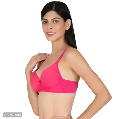 Stylish Pink Nylon Solid Minimizer Bras For Women-thumb3