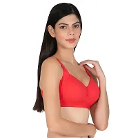 Stylish Red Cotton Solid Minimizer Bras For Women-thumb3