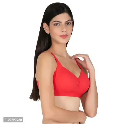 Stylish Red Cotton Solid Minimizer Bras For Women-thumb4