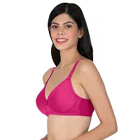 Stylish Pink Cotton Solid Minimizer Bras For Women-thumb2