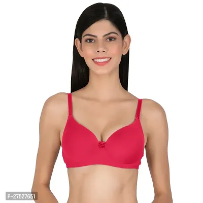 Stylish Pink Nylon Solid Minimizer Bras For Women