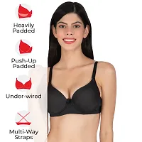 Stylish Black Nylon Solid Minimizer Bras For Women-thumb1