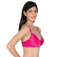 Stylish Pink Nylon Solid Minimizer Bras For Women-thumb3