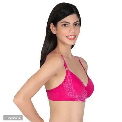 Stylish Pink Nylon Solid Minimizer Bras For Women-thumb4