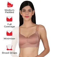 Stylish Beige Cotton Solid Minimizer Bras For Women-thumb1