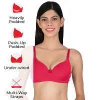 Stylish Pink Nylon Solid Minimizer Bras For Women-thumb1